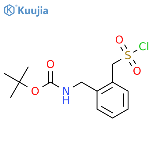 tert-butyl N-({2-(chlorosulfonyl)methylphenyl}methyl)carbamate structure