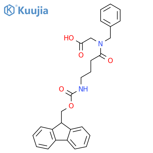 2-N-benzyl-4-({(9H-fluoren-9-yl)methoxycarbonyl}amino)butanamidoacetic acid structure
