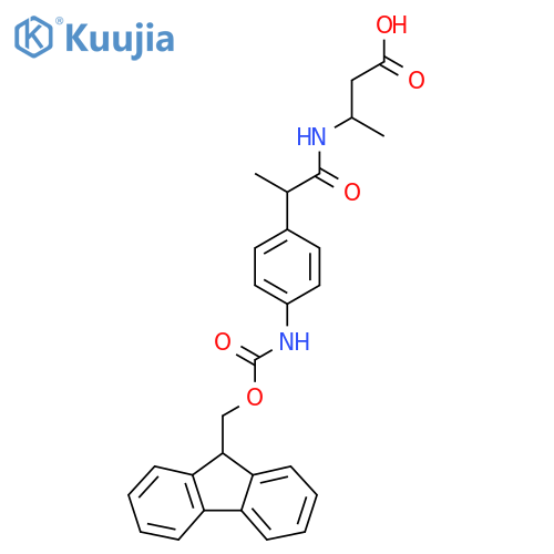 3-{2-4-({(9H-fluoren-9-yl)methoxycarbonyl}amino)phenylpropanamido}butanoic acid structure
