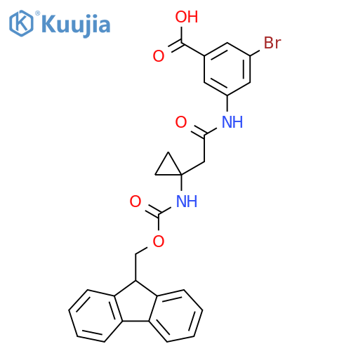 3-bromo-5-{2-1-({(9H-fluoren-9-yl)methoxycarbonyl}amino)cyclopropylacetamido}benzoic acid structure