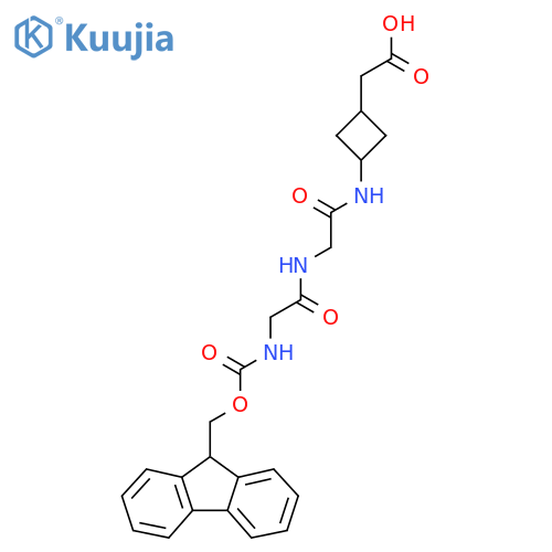 2-(3-{2-2-({(9H-fluoren-9-yl)methoxycarbonyl}amino)acetamidoacetamido}cyclobutyl)acetic acid structure