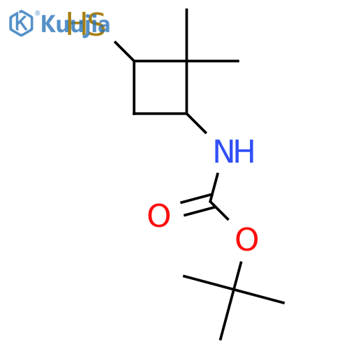 tert-butyl N-(2,2-dimethyl-3-sulfanylcyclobutyl)carbamate structure