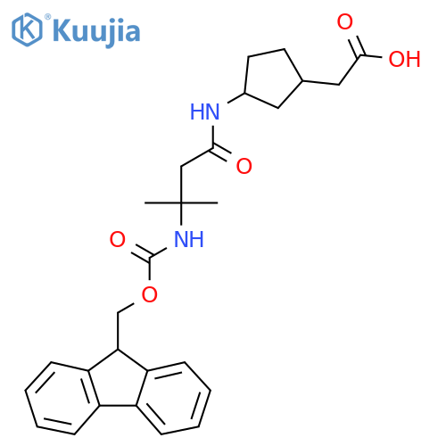 2-{3-3-({(9H-fluoren-9-yl)methoxycarbonyl}amino)-3-methylbutanamidocyclopentyl}acetic acid structure