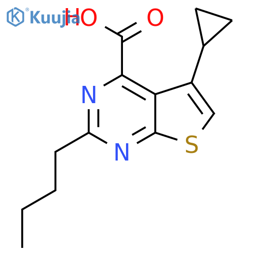 2-butyl-5-cyclopropylthieno2,3-dpyrimidine-4-carboxylic acid structure