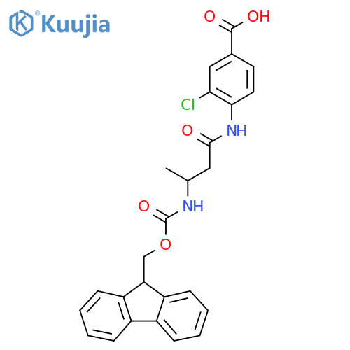 3-chloro-4-3-({(9H-fluoren-9-yl)methoxycarbonyl}amino)butanamidobenzoic acid structure