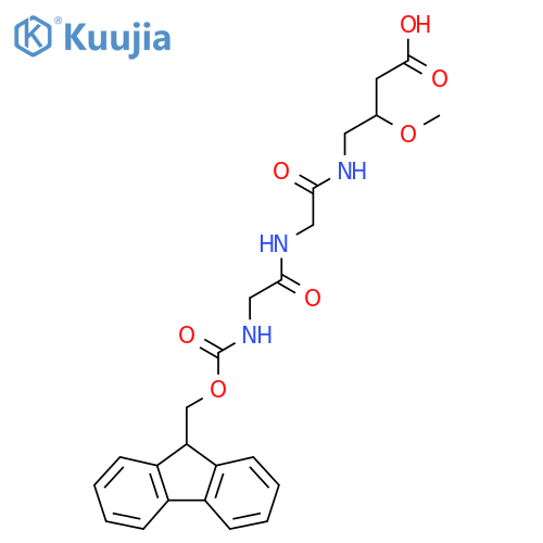 4-{2-2-({(9H-fluoren-9-yl)methoxycarbonyl}amino)acetamidoacetamido}-3-methoxybutanoic acid structure