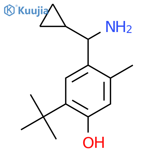 4-amino(cyclopropyl)methyl-2-tert-butyl-5-methylphenol structure
