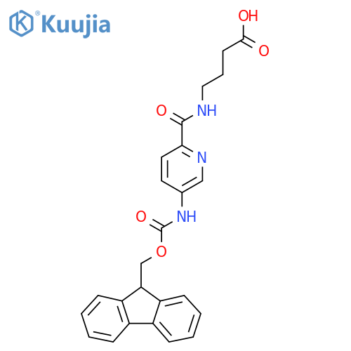 4-{5-({(9H-fluoren-9-yl)methoxycarbonyl}amino)pyridin-2-ylformamido}butanoic acid structure