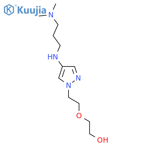 2-2-(4-{3-(dimethylamino)propylamino}-1H-pyrazol-1-yl)ethoxyethan-1-ol structure