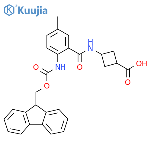 3-2-({(9H-fluoren-9-yl)methoxycarbonyl}amino)-5-methylbenzamidocyclobutane-1-carboxylic acid structure
