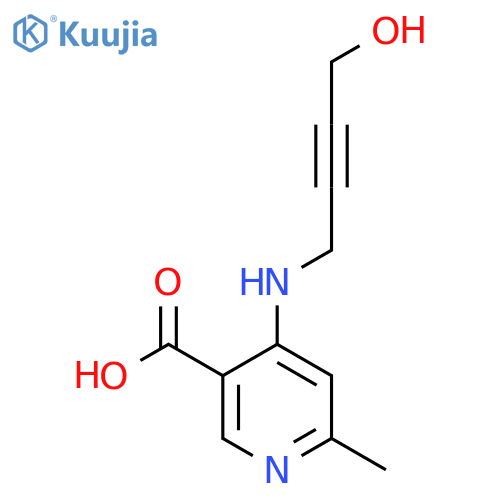 4-(4-hydroxybut-2-yn-1-yl)amino-6-methylpyridine-3-carboxylic acid structure