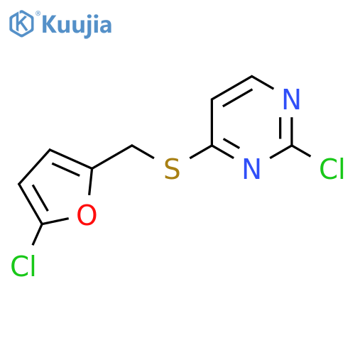 2-chloro-4-{(5-chlorofuran-2-yl)methylsulfanyl}pyrimidine structure