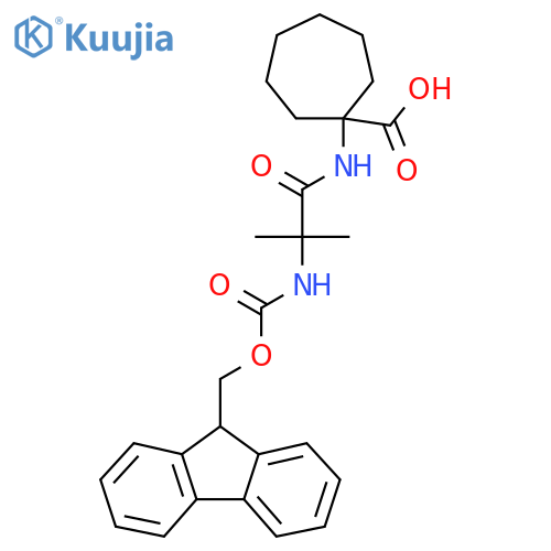 1-2-({(9H-fluoren-9-yl)methoxycarbonyl}amino)-2-methylpropanamidocycloheptane-1-carboxylic acid structure