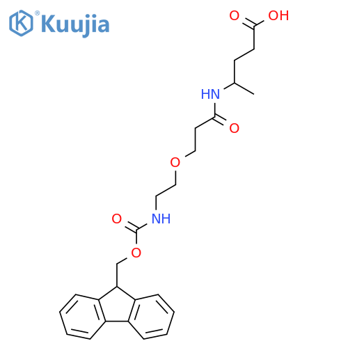 4-{3-2-({(9H-fluoren-9-yl)methoxycarbonyl}amino)ethoxypropanamido}pentanoic acid structure