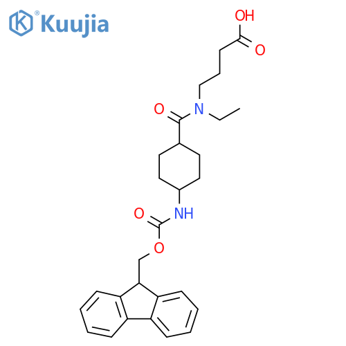 4-{N-ethyl-1-4-({(9H-fluoren-9-yl)methoxycarbonyl}amino)cyclohexylformamido}butanoic acid structure