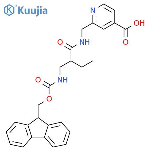 2-({2-({(9H-fluoren-9-yl)methoxycarbonyl}amino)methylbutanamido}methyl)pyridine-4-carboxylic acid structure