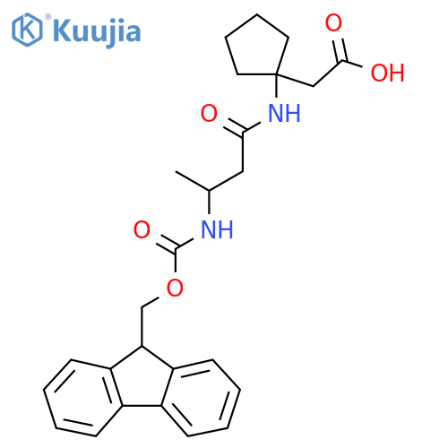 2-{1-3-({(9H-fluoren-9-yl)methoxycarbonyl}amino)butanamidocyclopentyl}acetic acid structure