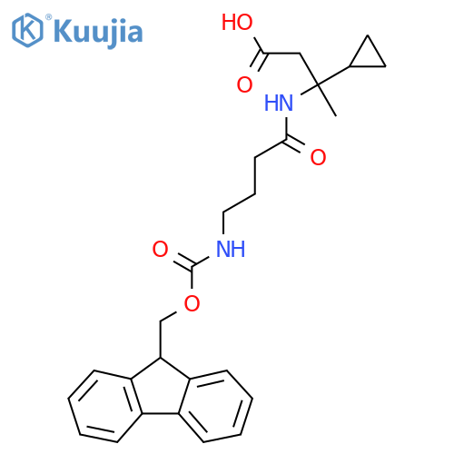 3-cyclopropyl-3-4-({(9H-fluoren-9-yl)methoxycarbonyl}amino)butanamidobutanoic acid structure
