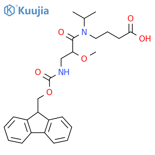 4-3-({(9H-fluoren-9-yl)methoxycarbonyl}amino)-2-methoxy-N-(propan-2-yl)propanamidobutanoic acid structure