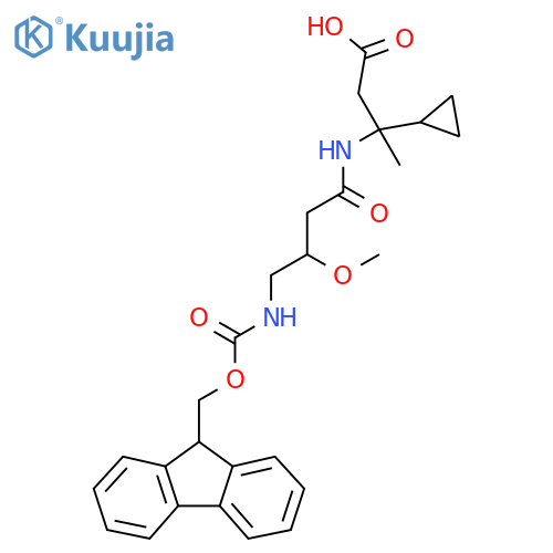 3-cyclopropyl-3-4-({(9H-fluoren-9-yl)methoxycarbonyl}amino)-3-methoxybutanamidobutanoic acid structure