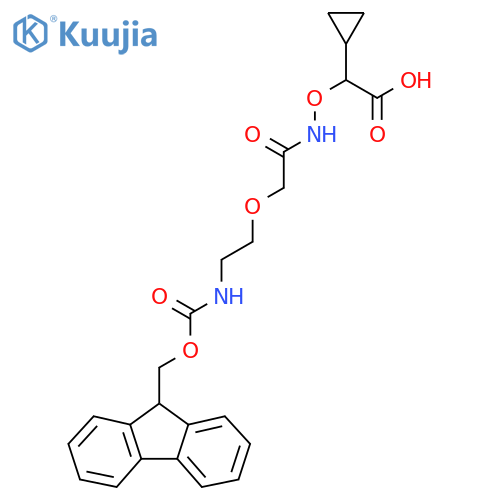 2-cyclopropyl-2-({2-2-({(9H-fluoren-9-yl)methoxycarbonyl}amino)ethoxyacetamido}oxy)acetic acid structure