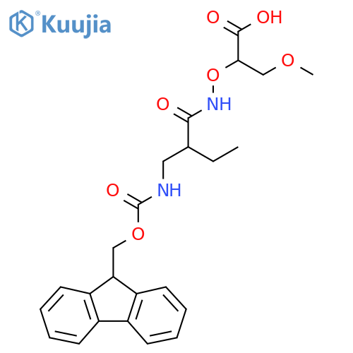 2-({2-({(9H-fluoren-9-yl)methoxycarbonyl}amino)methylbutanamido}oxy)-3-methoxypropanoic acid structure