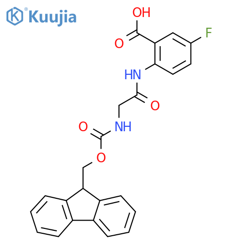 2-2-({(9H-fluoren-9-yl)methoxycarbonyl}amino)acetamido-5-fluorobenzoic acid structure