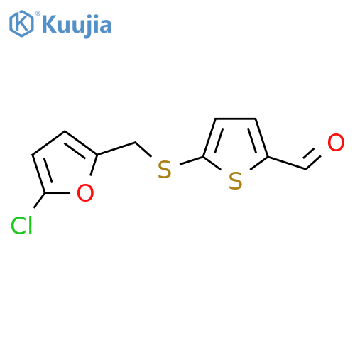 5-{(5-chlorofuran-2-yl)methylsulfanyl}thiophene-2-carbaldehyde structure
