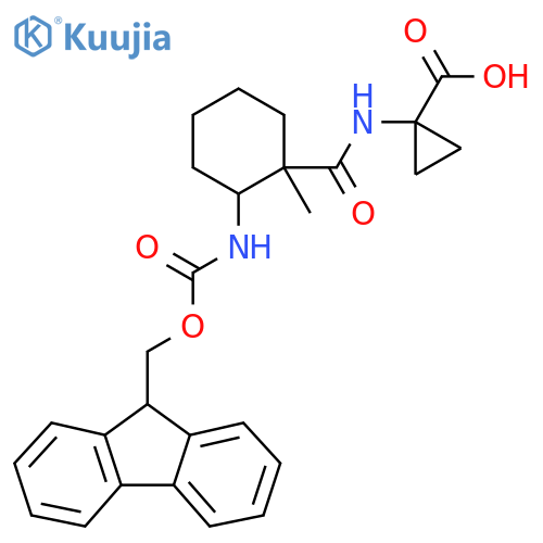 1-2-({(9H-fluoren-9-yl)methoxycarbonyl}amino)-1-methylcyclohexaneamidocyclopropane-1-carboxylic acid structure