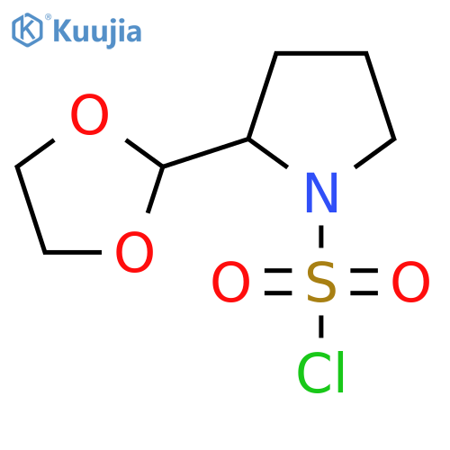 2-(1,3-dioxolan-2-yl)pyrrolidine-1-sulfonyl chloride structure