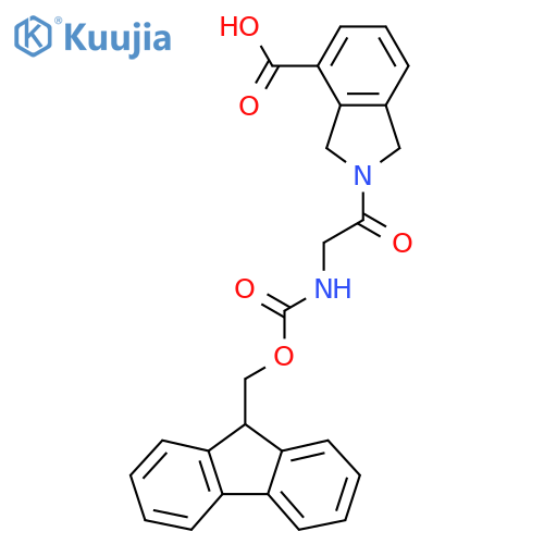 2-2-({(9H-fluoren-9-yl)methoxycarbonyl}amino)acetyl-2,3-dihydro-1H-isoindole-4-carboxylic acid structure