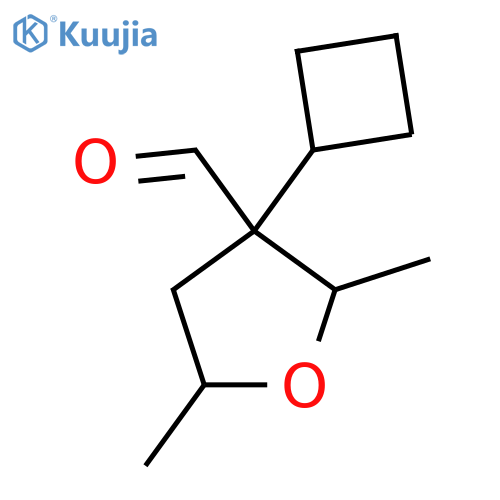 3-cyclobutyl-2,5-dimethyloxolane-3-carbaldehyde structure