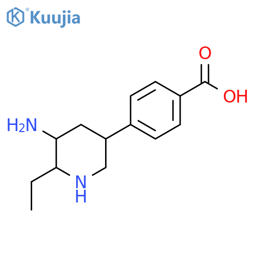 4-(5-amino-6-ethylpiperidin-3-yl)benzoic acid structure