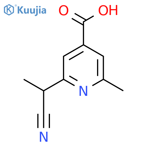 2-(1-cyanoethyl)-6-methylpyridine-4-carboxylic acid structure