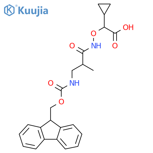 2-cyclopropyl-2-{3-({(9H-fluoren-9-yl)methoxycarbonyl}amino)-2-methylpropanamidooxy}acetic acid structure