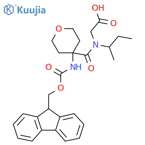2-N-(butan-2-yl)-1-4-({(9H-fluoren-9-yl)methoxycarbonyl}amino)oxan-4-ylformamidoacetic acid structure