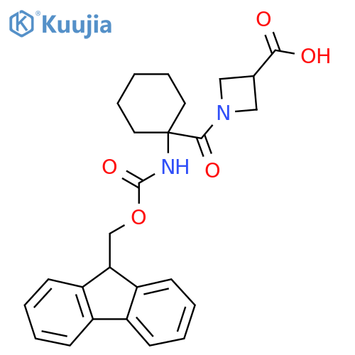 1-1-({(9H-fluoren-9-yl)methoxycarbonyl}amino)cyclohexanecarbonylazetidine-3-carboxylic acid structure