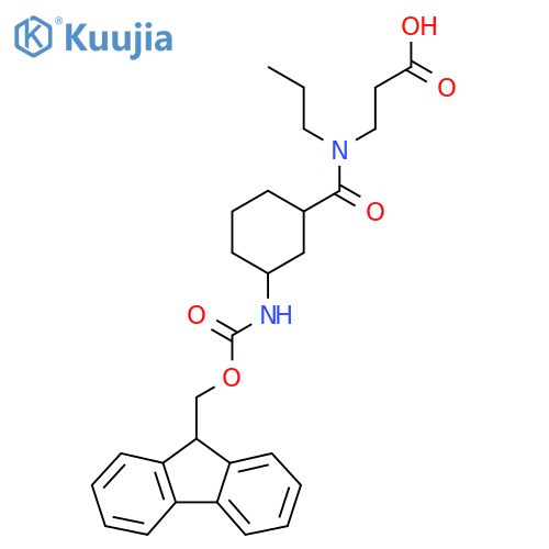 3-{1-3-({(9H-fluoren-9-yl)methoxycarbonyl}amino)cyclohexyl-N-propylformamido}propanoic acid structure