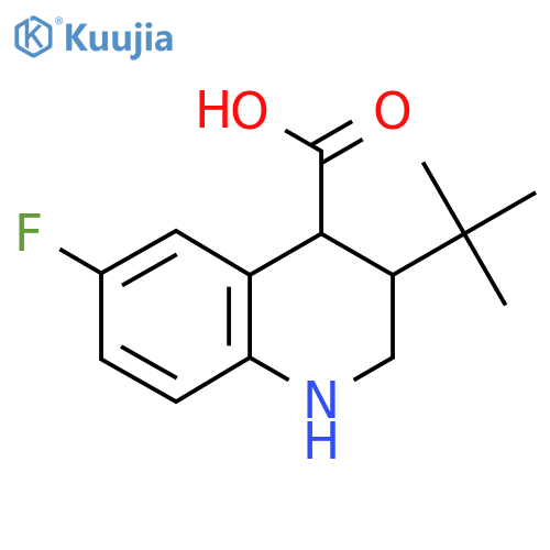 3-tert-butyl-6-fluoro-1,2,3,4-tetrahydroquinoline-4-carboxylic acid structure