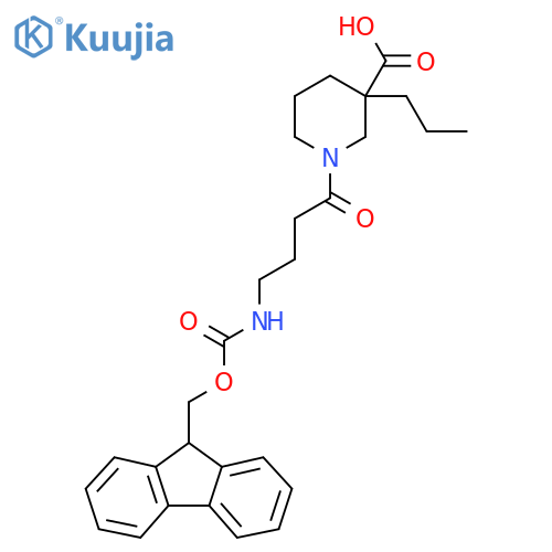 1-4-({(9H-fluoren-9-yl)methoxycarbonyl}amino)butanoyl-3-propylpiperidine-3-carboxylic acid structure
