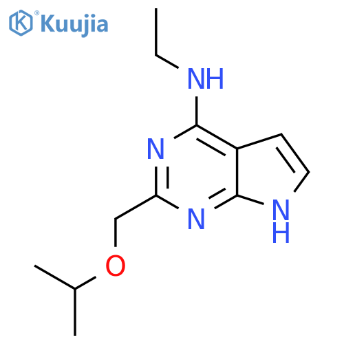 N-ethyl-2-(propan-2-yloxy)methyl-7H-pyrrolo2,3-dpyrimidin-4-amine structure