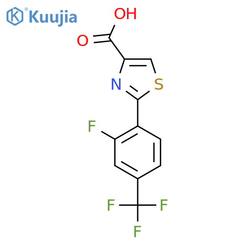 2-2-fluoro-4-(trifluoromethyl)phenyl-1,3-thiazole-4-carboxylic acid structure