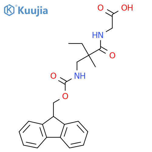 2-{2-({(9H-fluoren-9-yl)methoxycarbonyl}amino)methyl-2-methylbutanamido}acetic acid structure
