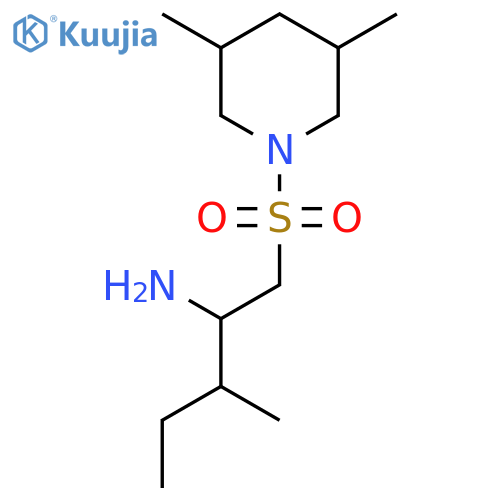1-(3,5-dimethylpiperidin-1-yl)sulfonyl-3-methylpentan-2-amine structure