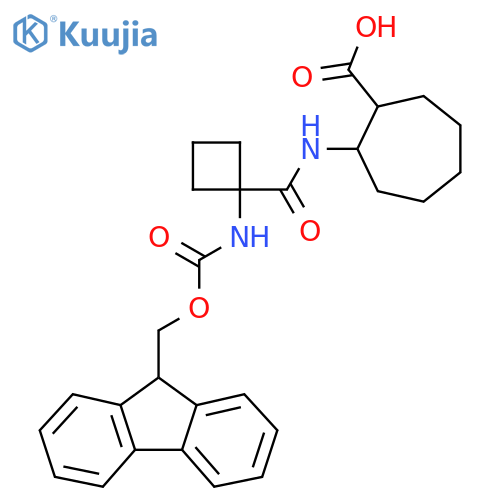 2-1-({(9H-fluoren-9-yl)methoxycarbonyl}amino)cyclobutaneamidocycloheptane-1-carboxylic acid structure