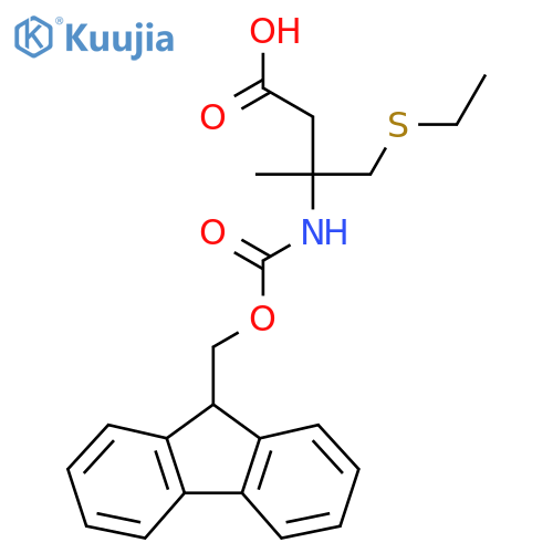 4-(ethylsulfanyl)-3-({(9H-fluoren-9-yl)methoxycarbonyl}amino)-3-methylbutanoic acid structure