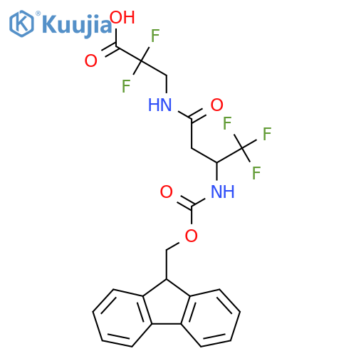 3-3-({(9H-fluoren-9-yl)methoxycarbonyl}amino)-4,4,4-trifluorobutanamido-2,2-difluoropropanoic acid structure