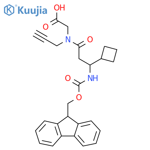 2-3-cyclobutyl-3-({(9H-fluoren-9-yl)methoxycarbonyl}amino)-N-(prop-2-yn-1-yl)propanamidoacetic acid structure