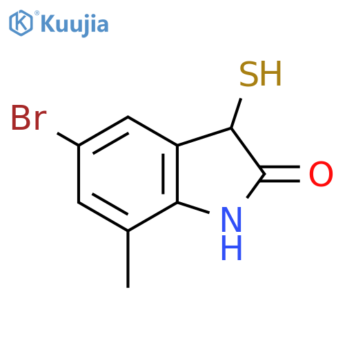 5-bromo-7-methyl-3-sulfanyl-2,3-dihydro-1H-indol-2-one structure