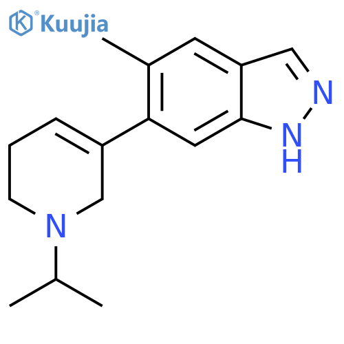5-methyl-6-1-(propan-2-yl)-1,2,5,6-tetrahydropyridin-3-yl-1H-indazole structure